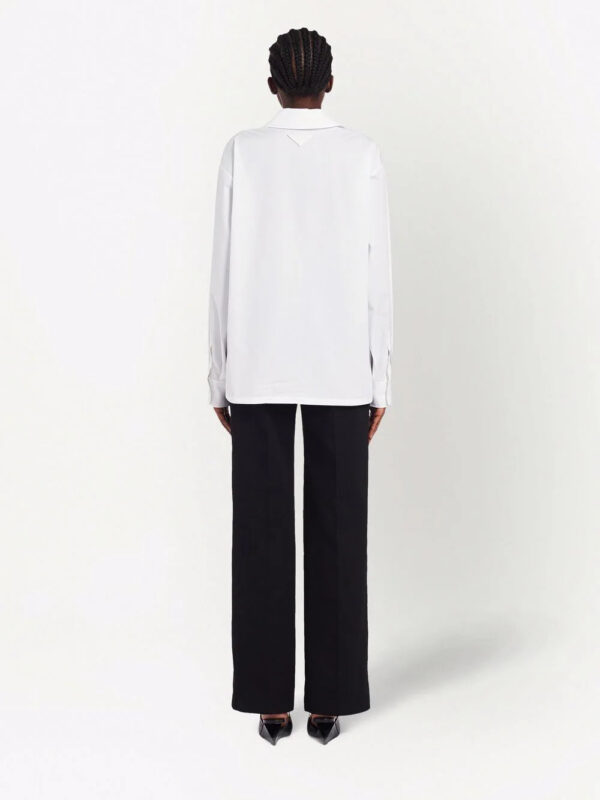 Prada  laced-placket long-sleeve tailored shirt - Image 3