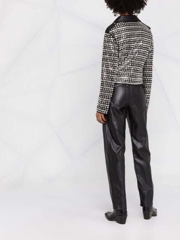 Philipp Plein  crystal-embellished leather jacket - Image 6