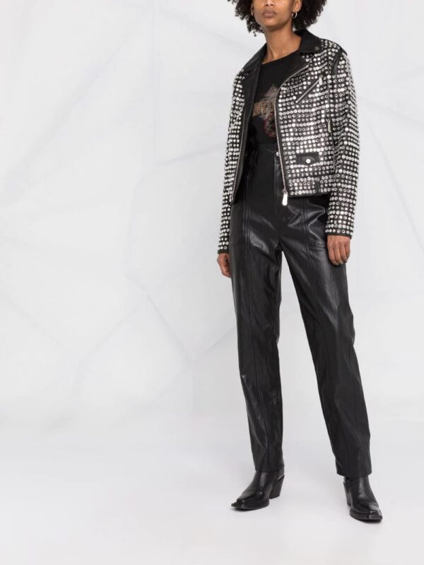Philipp Plein  crystal-embellished leather jacket - Image 2