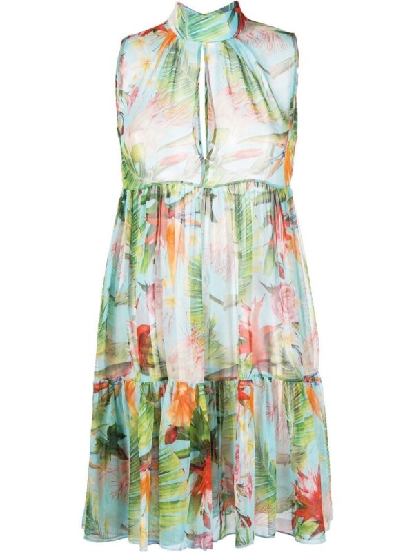 Philipp Plein Georgette short dress with flower
