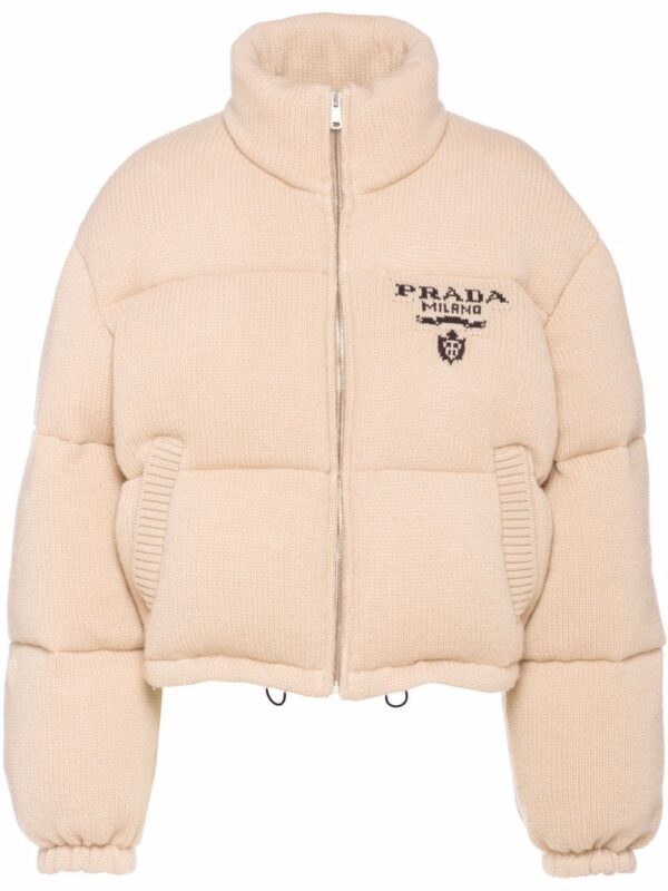 Prada  logo-detail cashmere padded jacket