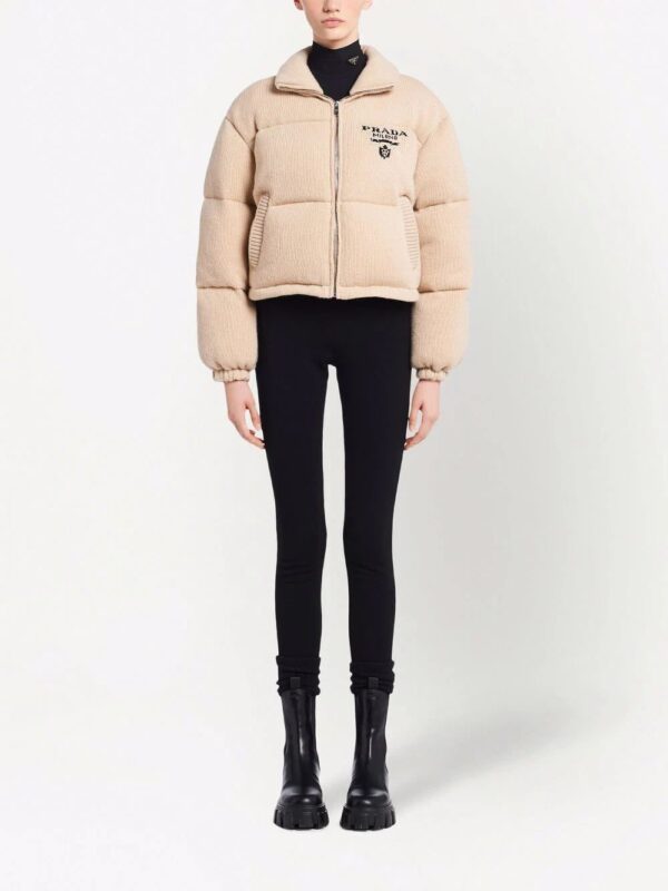 Prada  logo-detail cashmere padded jacket - Image 2