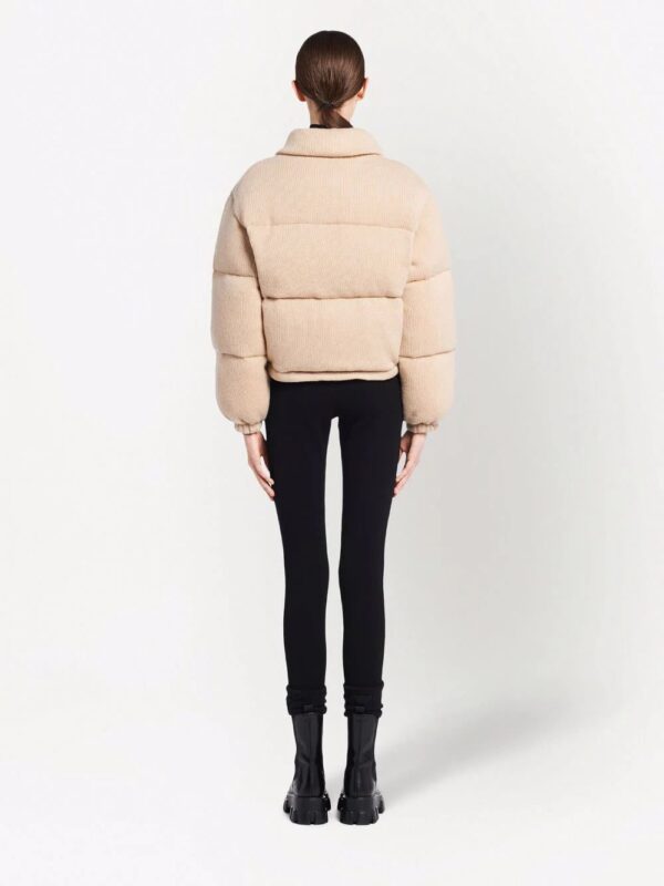 Prada  logo-detail cashmere padded jacket - Image 4