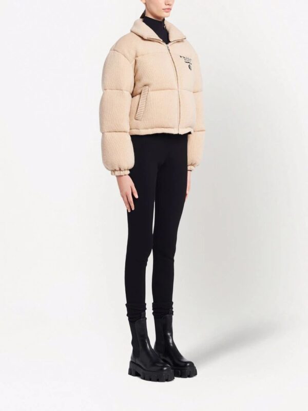 Prada  logo-detail cashmere padded jacket - Image 3