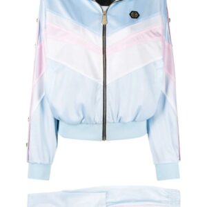 Philipp Plein  logo-embroidered striped tracksuit set