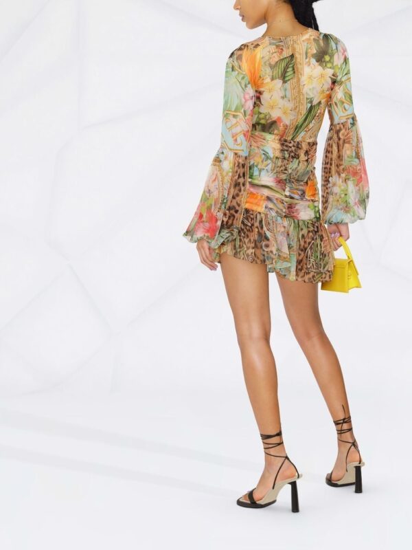 Philipp Plein Baroque Flowers-print georgette mini dress - Image 4