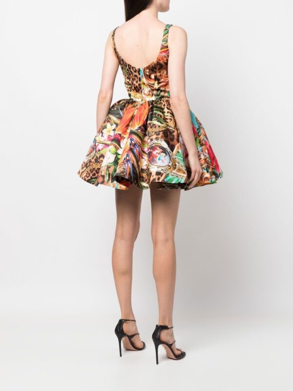Philipp Plein Duchesse baroque flowers-print mini dress - Image 4
