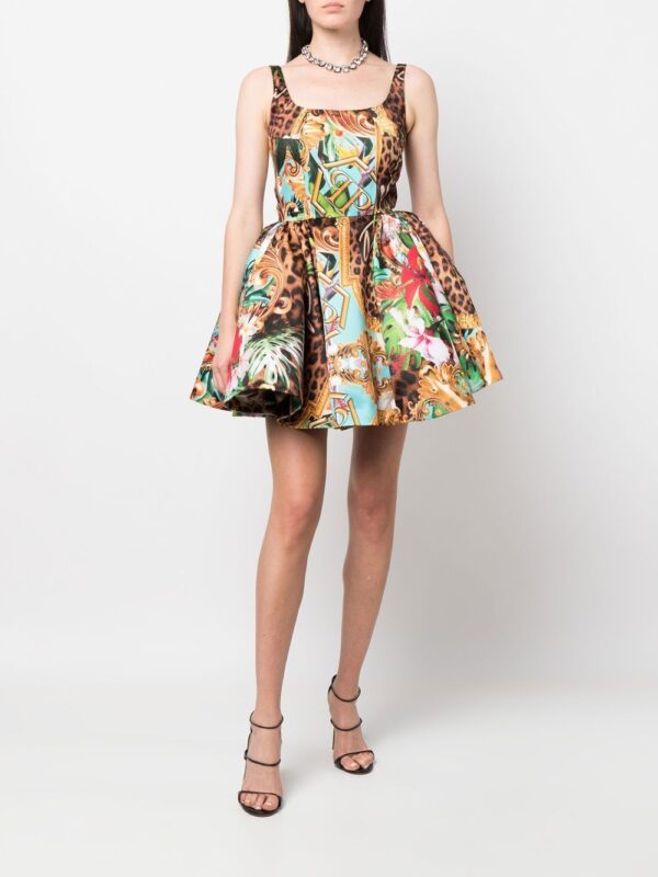 Philipp Plein Duchesse baroque flowers-print mini dress - Image 2