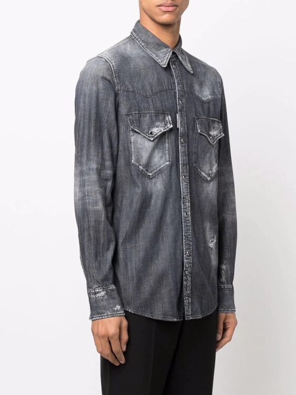 Dsquared2  dark-wash denim shirt - Image 3