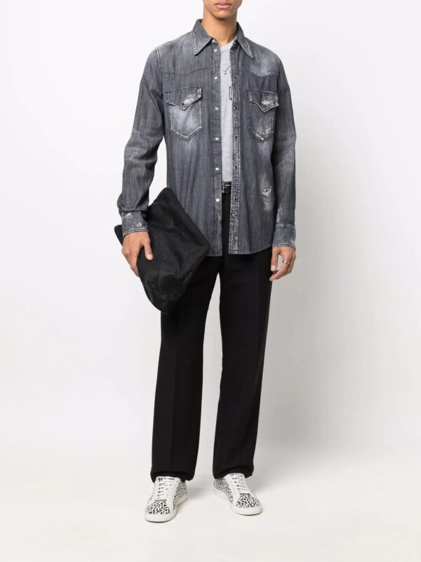 Dsquared2  dark-wash denim shirt - Image 2