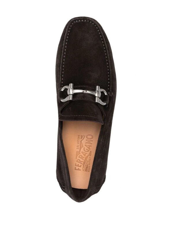 Ferragamo  Gancini-buckle suede moccasins - Image 4