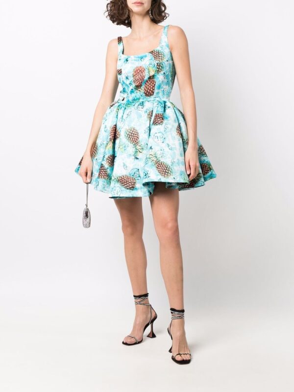 Philipp Plein Duchesse pineapple skies-print mini dress - Image 2