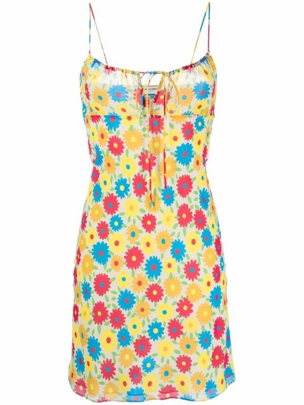 Saint Laurent floral-print silk dress