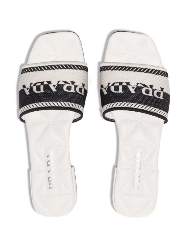 Prada  logo jacquard-knit slides - Image 4