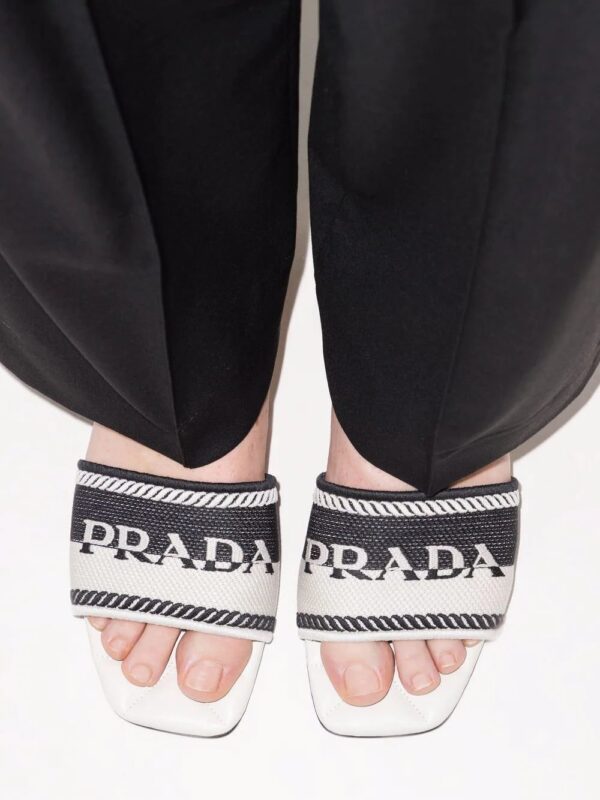 Prada  logo jacquard-knit slides - Image 3
