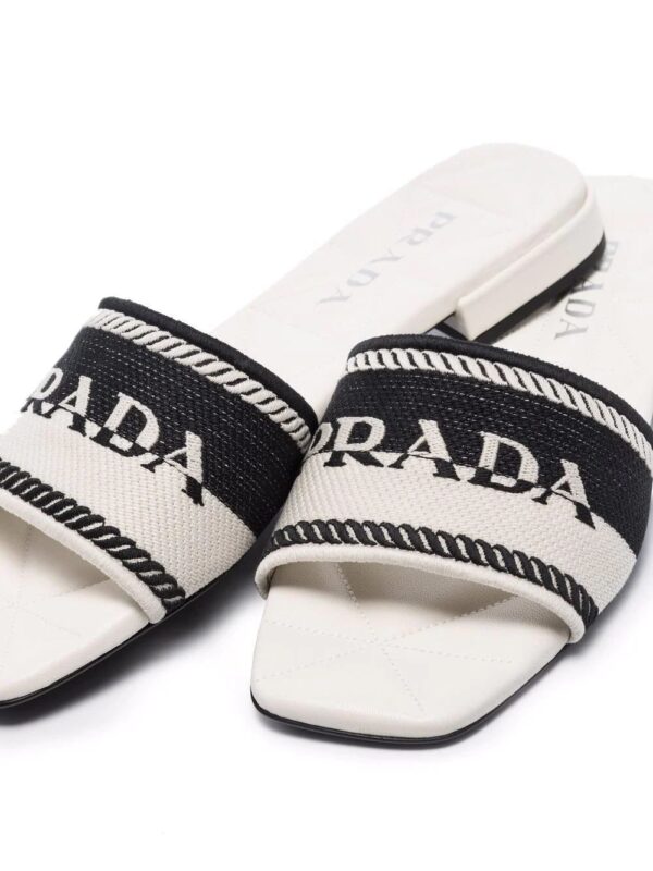 Prada  logo jacquard-knit slides - Image 2