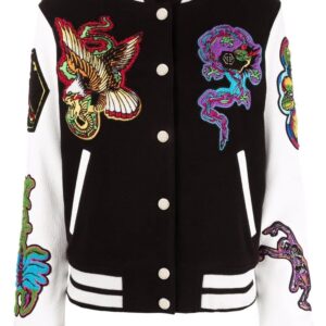 Philipp Plein embroidered-patches colour-block varsity jacket