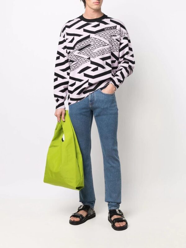 Versace  straight-leg greca-print jeans - Image 2