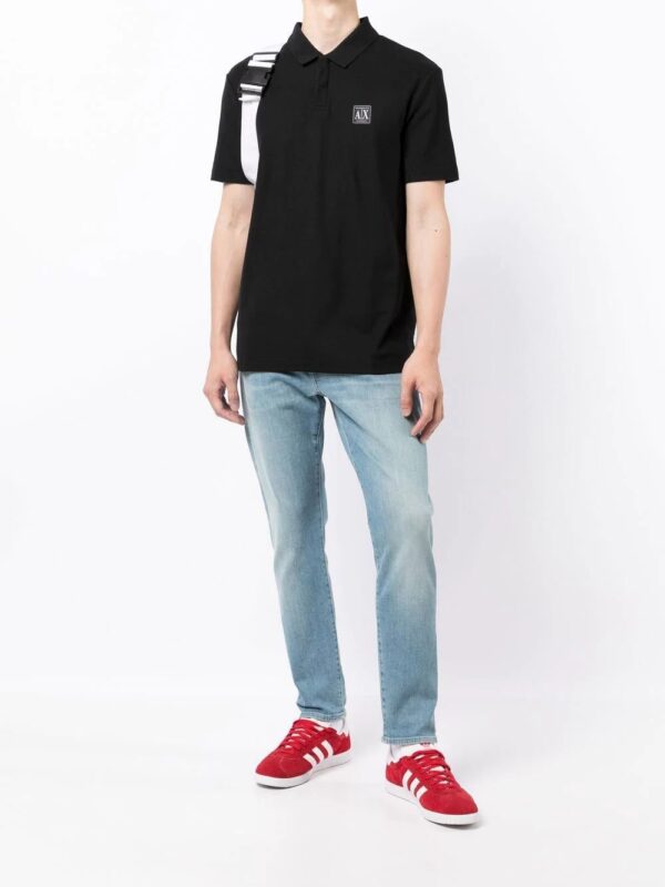 Armani Exchange logo-patch polo shirt - Image 2