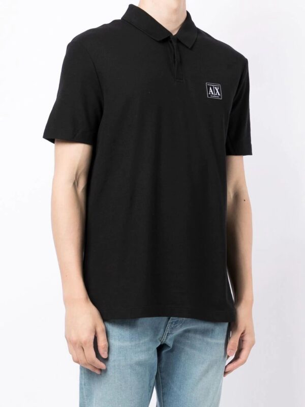 Armani Exchange logo-patch polo shirt - Image 3