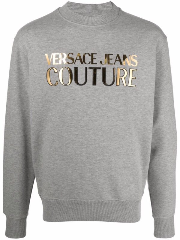 Versace Jeans Couture  metallic logo-print sweatshirt