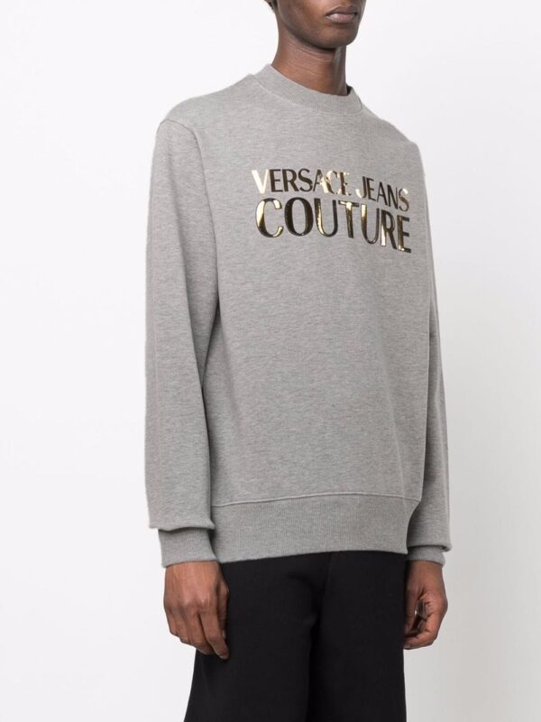 Versace Jeans Couture  metallic logo-print sweatshirt - Image 3
