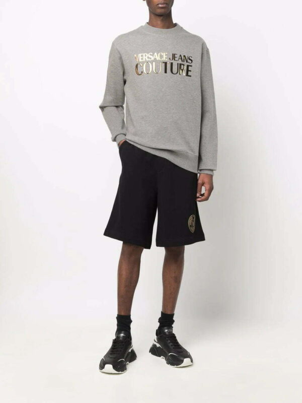 Versace Jeans Couture  metallic logo-print sweatshirt - Image 2