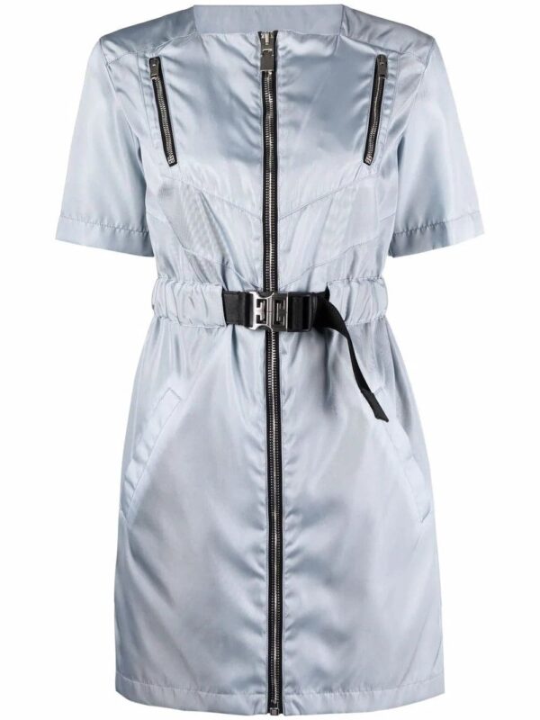 Givenchy  metallic zip-detail short-sleeved dress