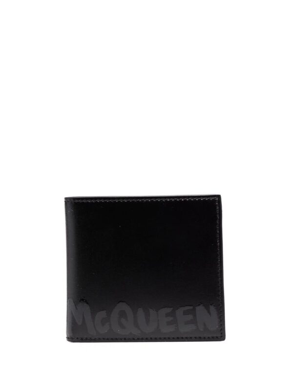 Alexander McQueen  graffiti-logo leather wallet