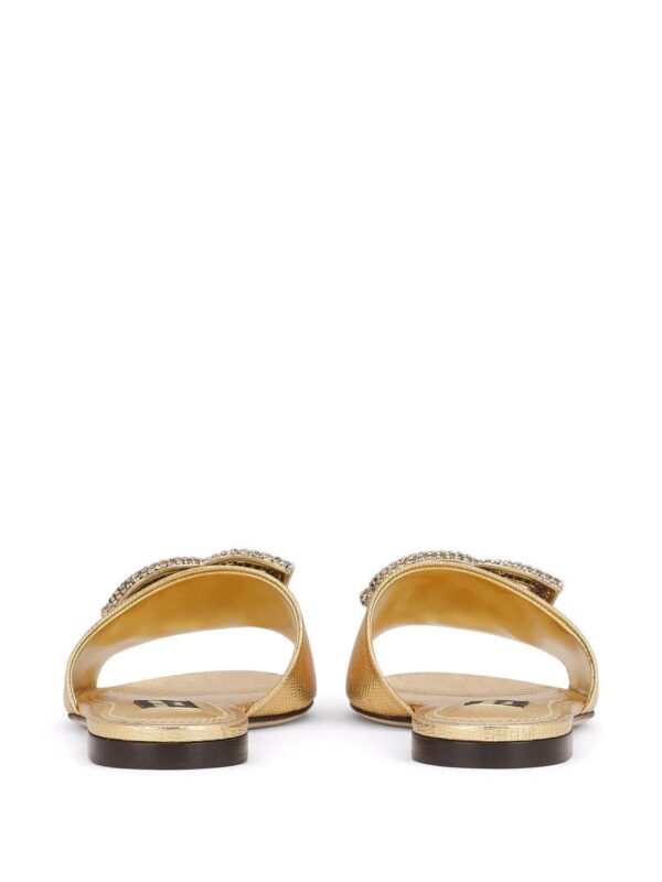 Dolce & Gabbana  crystal embellished logo leather slides - Image 3