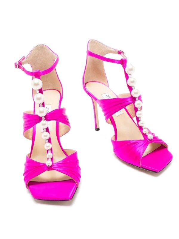 Jimmy choo  Aura 95mm embellished satin sandals - Image 2
