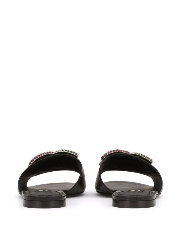 Dolce & Gabbana  crystal-logo leather slides - Image 3