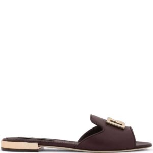 Dolce & Gabbana  DG logo-plaque leather slides