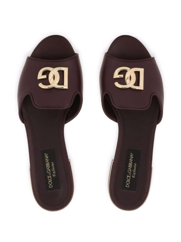 Dolce & Gabbana  DG logo-plaque leather slides - Image 4
