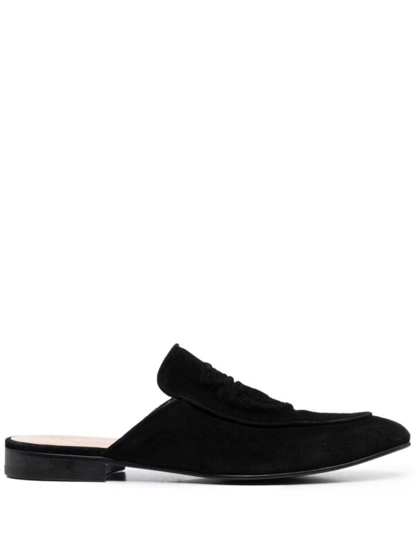 Billionaire  logo embossed suede mules