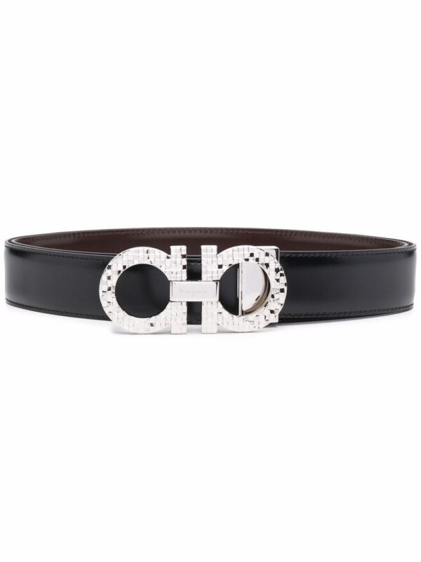 Ferragamo Gancini hammered-effect reversible belt