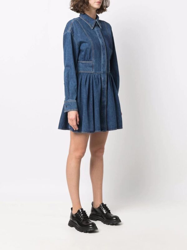 Alexander McQueen  flared denim shirt dress - Image 3