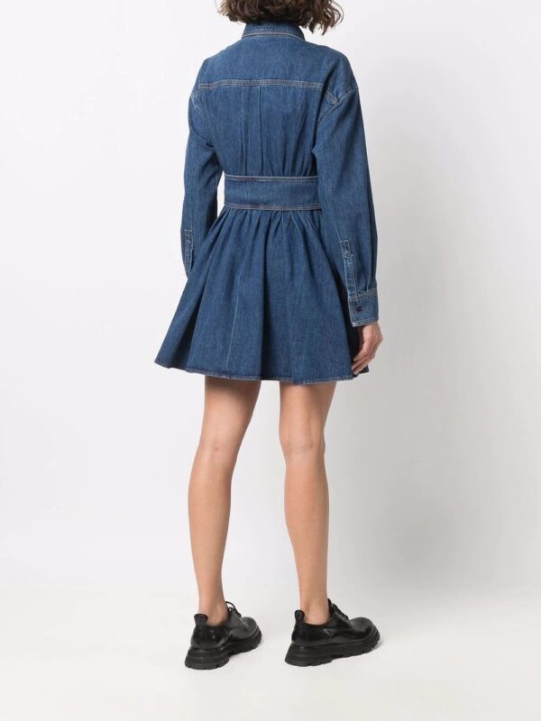 Alexander McQueen  flared denim shirt dress - Image 4