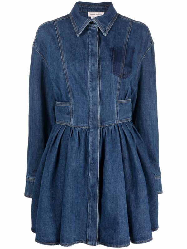 Alexander McQueen  flared denim shirt dress