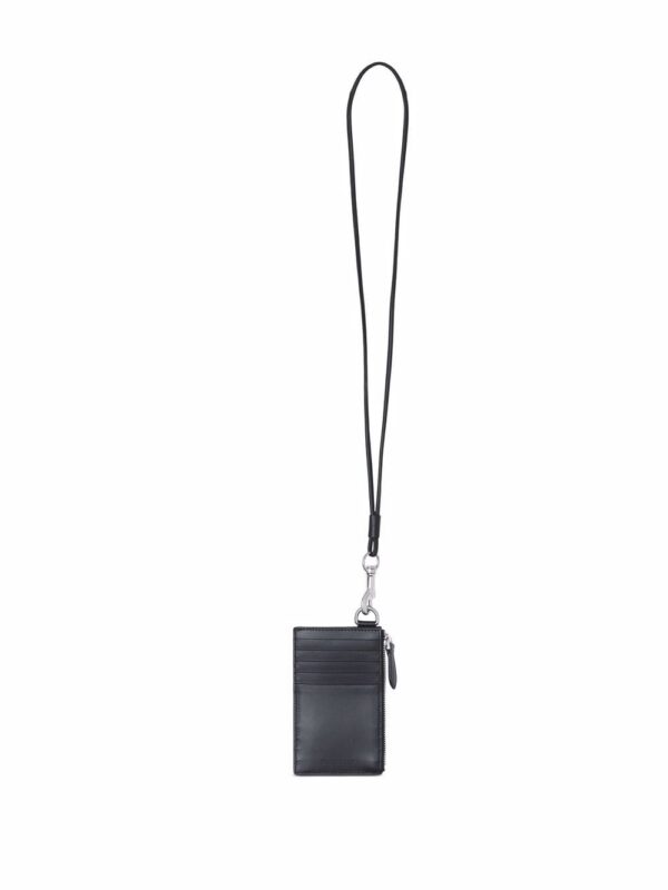 Burberry slogan-print leather card case lanyard - Image 4