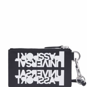 Burberry slogan-print leather card case lanyard