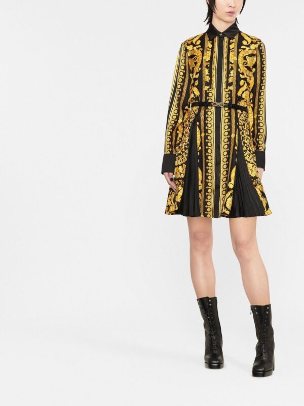 Versace Barocco silk midi shirt dress - Image 2