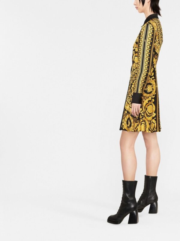 Versace Barocco silk midi shirt dress - Image 3