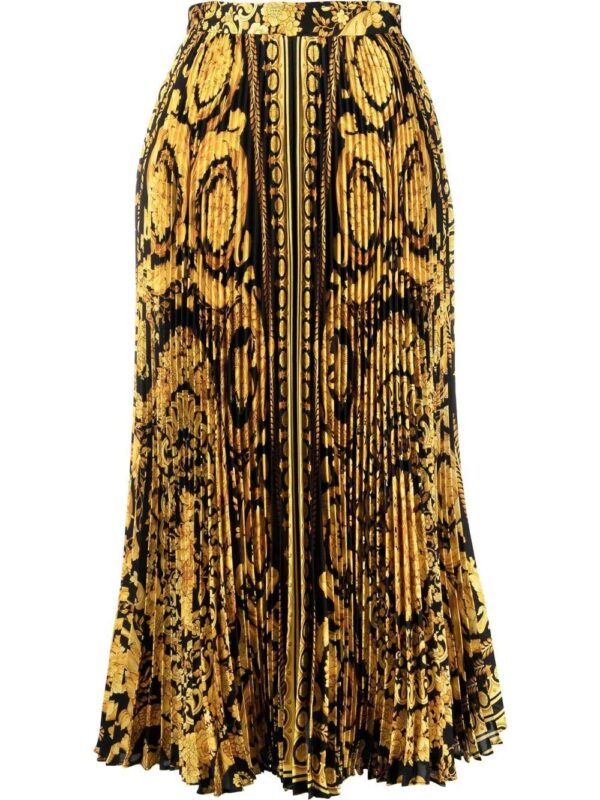 Versace  Barocco pleated midi skirt