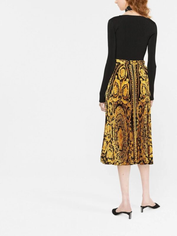Versace  Barocco pleated midi skirt - Image 4