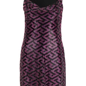 Versace La Greca studded mini dress
