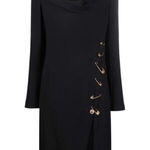Versace safety-pin cowl-neck dress