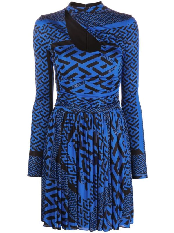 Versace Greca-print long-sleeve dress