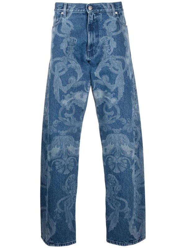 Versace Silver Baroque straight-leg jeans