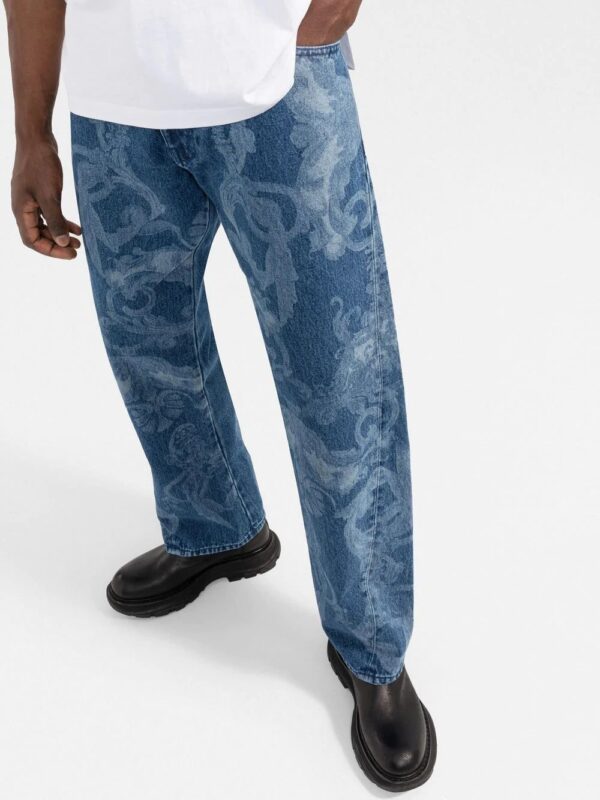 Versace Silver Baroque straight-leg jeans - Image 3